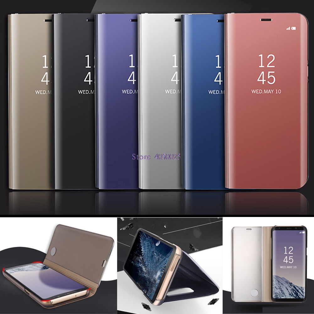 Sang Trọng Bao Nắp Gương Gập Kiêm Giá Đỡ Cho Samsung Galaxy S8 S9 Note 8 S8 S9 Plus S6 S7 Edge J5 J7 Prime J6 J6 A6 Plus 2018 J7Max Ốp