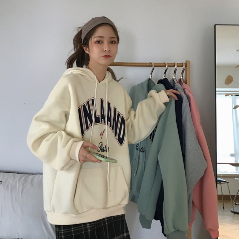 HIIXIIVI Áo khoác hoodie tay dài phong cách 2021 dành cho nữ