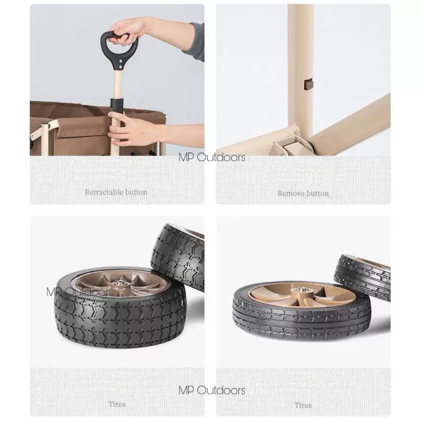 XE KÉO ĐẨY TC04 TC05 ĐỰNG ĐỒ DÃ NGOẠI GẤP GỌN DU LỊCH CẮM TRẠI CAMPING OUTDOOR GLAMPING NATUREHIKE NH20PJ010 NH20PJ012