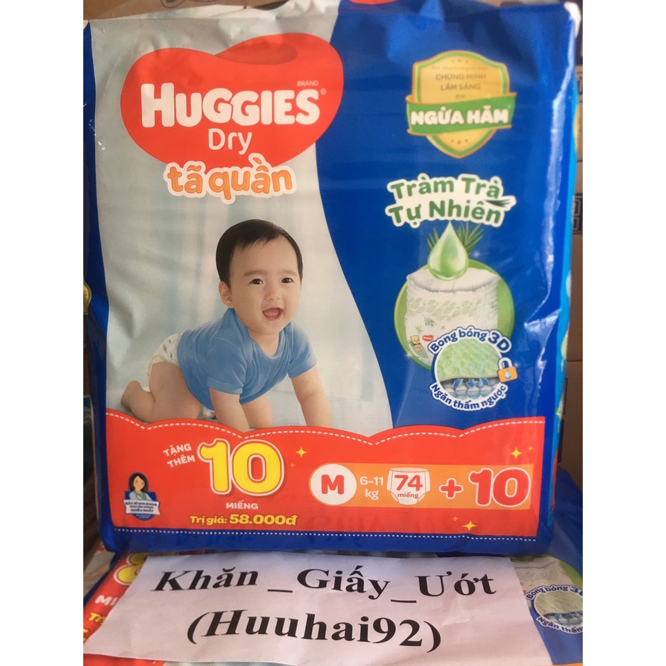 BỈM HUGGIES TRÀM TRÀ TÃ QUẦN M74 /L68/XL62/XXL56