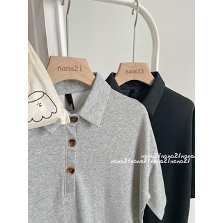 Váy polo trơn khuy cổ