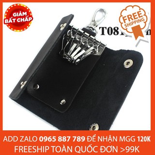 [SỐC] VÍ ĐỰNG CHÌA KHÓA DA BÒ T081 - NÚT BẤM ĐÓNG TIỆN LỢI - MÓC TREO THÔNG MINH