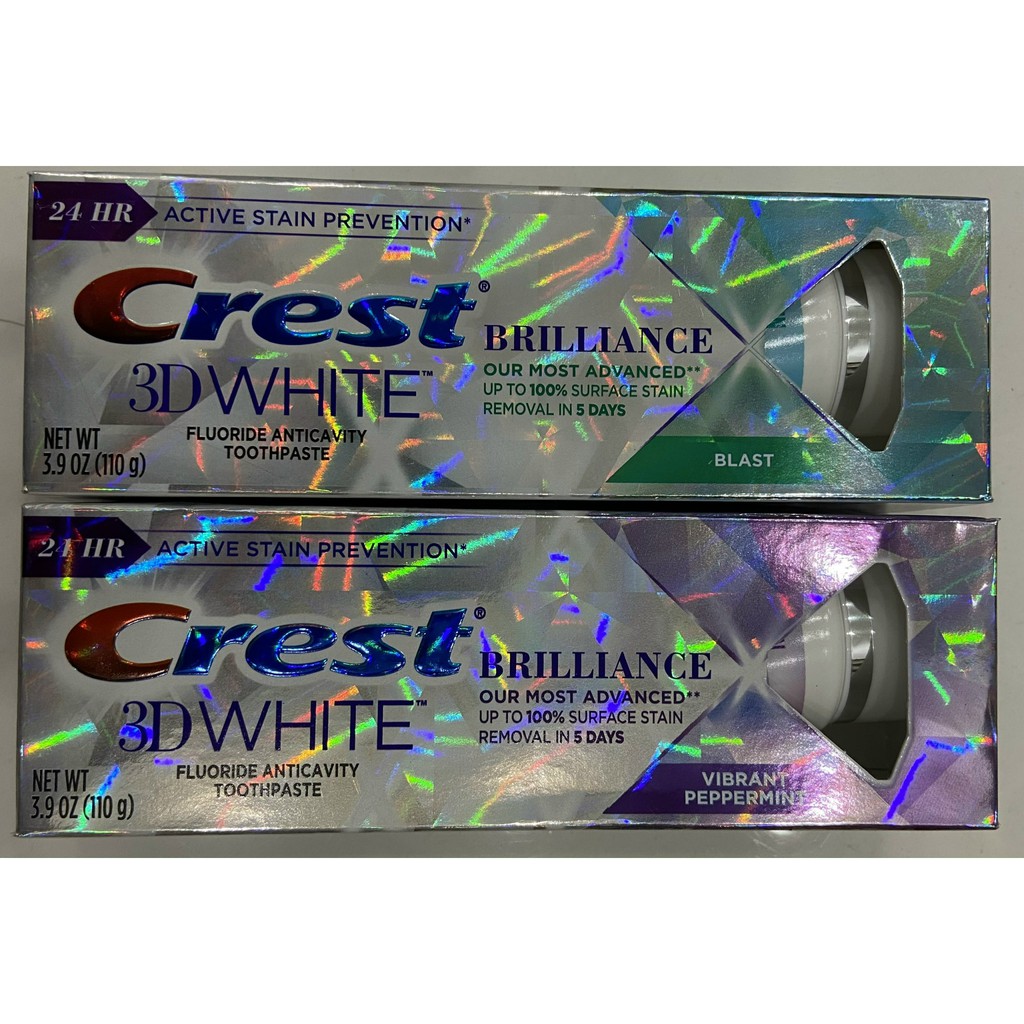 Kem đánh răng trắng răng Crest 3D White Brilliance 110g hàng USA