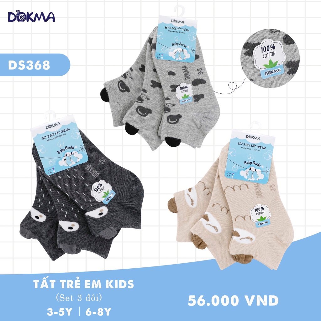 SALE 25% - TẤT DOKMA COTTON CHO BÉ TRAI, BÉ GÁI