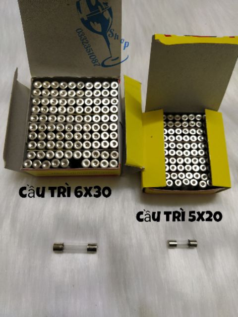 Combo 20 chiếc cầu chì thủy tinh 5x20