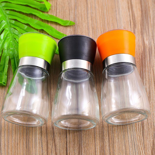 Cối ( Lọ ) xay tiêu thủy tinh cầm tay đa năng (giao màu ngẫu nhiên)