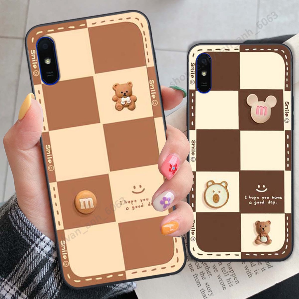 Ốp lưng Xiaomi Redmi 7A / 8A / 9A hình gấu, kẹo dễ thương cute