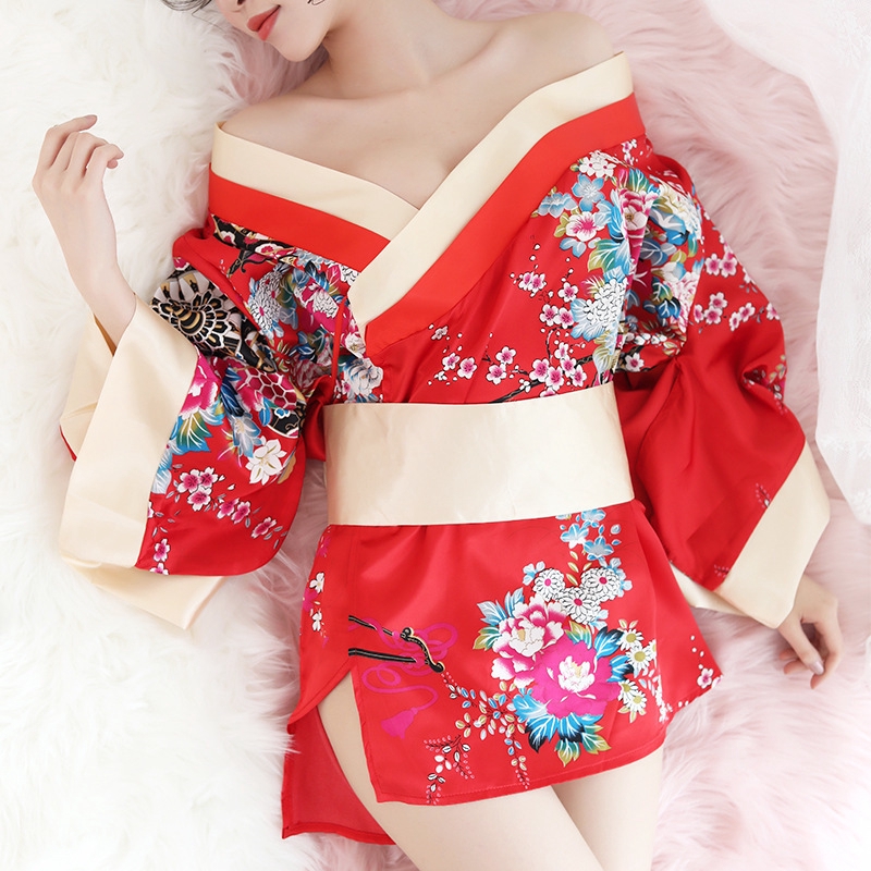 đồ ngủ sexy Đồ ngủ Kimono in hoa quyến rũ cho nữ