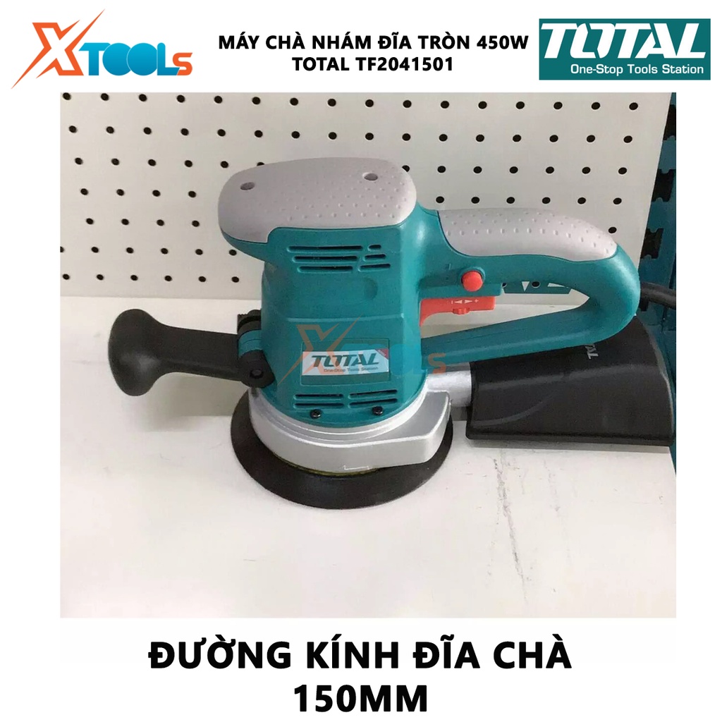 Máy chà nhám đĩa tròn Total TF2041501 Thiết bị chà nhám đĩa cầm tay, Công suất 450W Tốc độ không tải: 4000-13000rpm