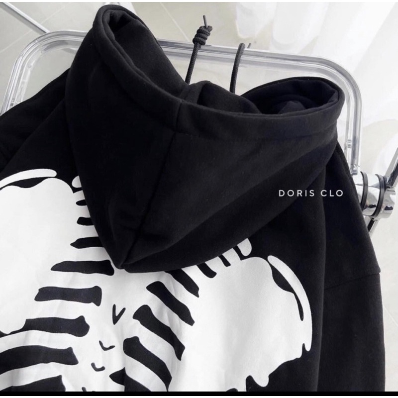 Áo khoác hoodie nam nữ hình bộ xương 2 màu siêu hot