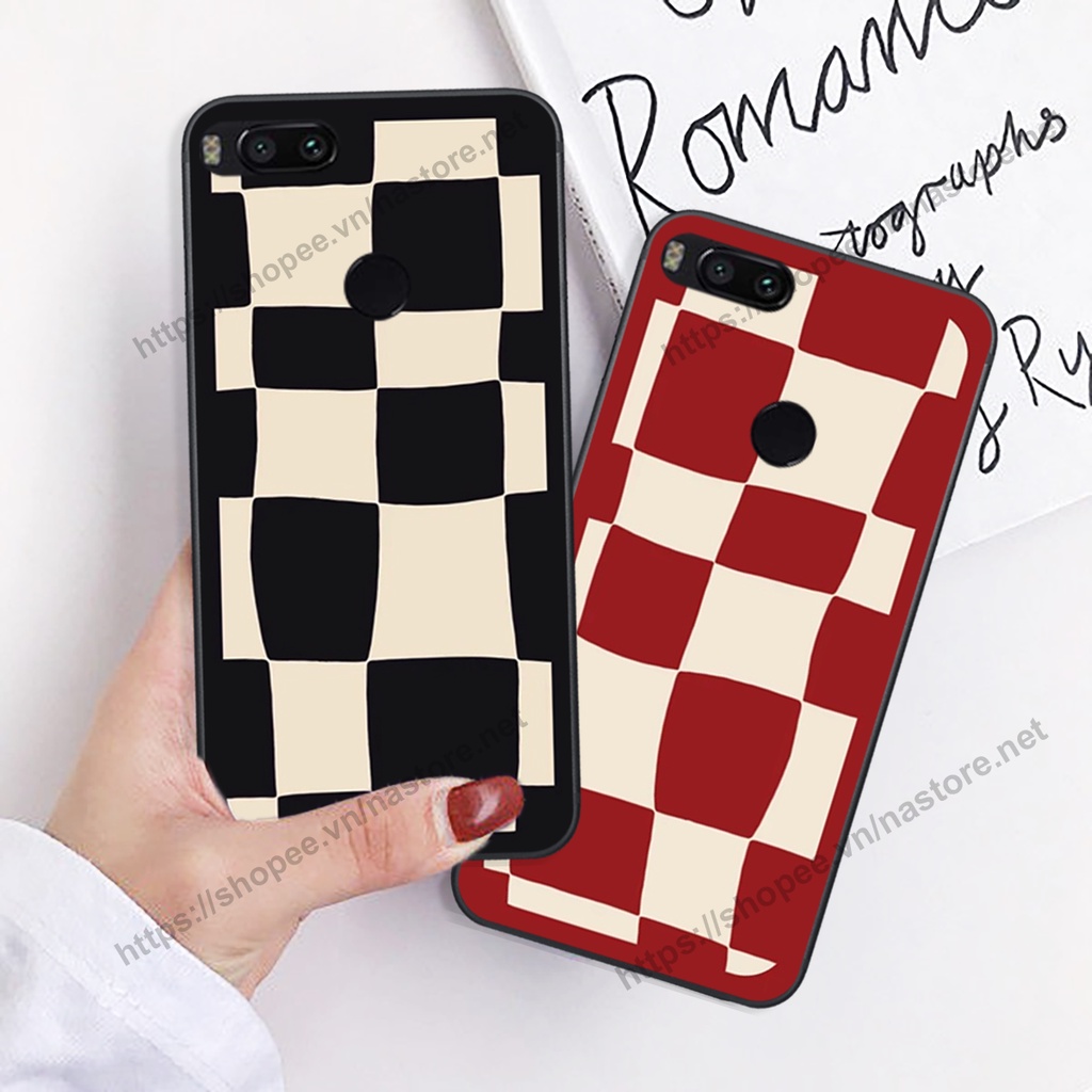 Ốp lưng Xiaomi Mi A1 / MI 5X mặt cười, họa tiết caro đơn giản đẹp cute