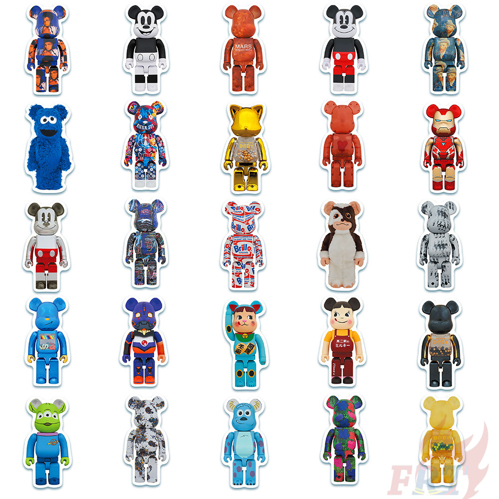 ❉ Bearbrick Series 01 - Cartoon Character Cosplay Stickers ❉ 50Pcs/Set DIY Fashion Mixed Waterproof Doodle Decals Stickers