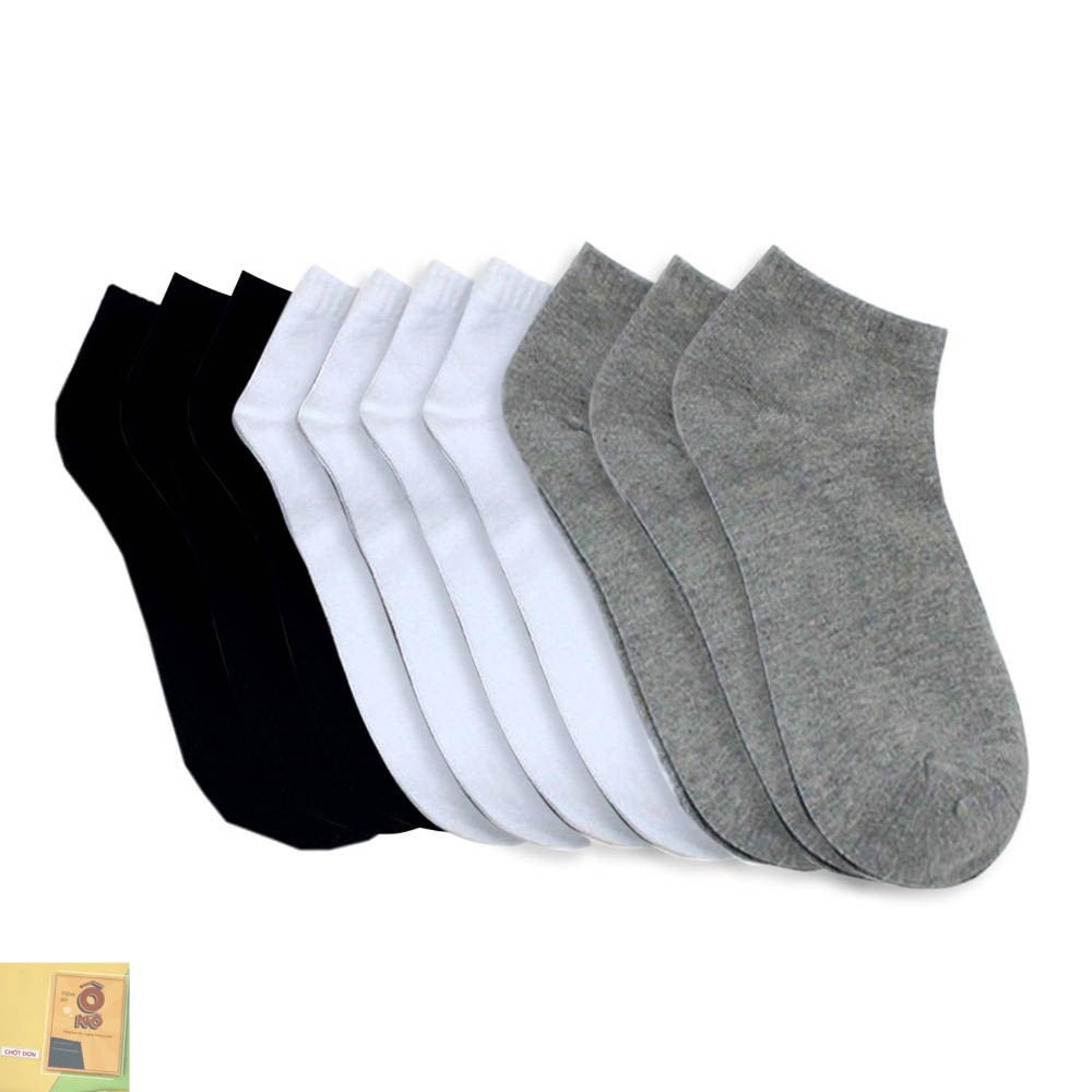 Vớ tất Nam Nữ cổ ngắn thời trang CAO CẤP cotton 100% kháng khuẩn - khử mùi - thấm hút mồ hôi