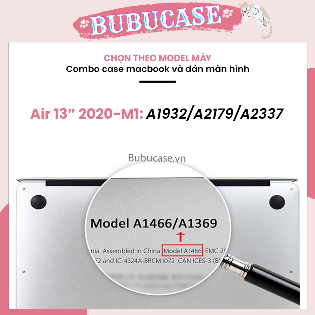 Macbook Air M1 Combo Case, Phủ Phím &amp; Dán Màn Hình