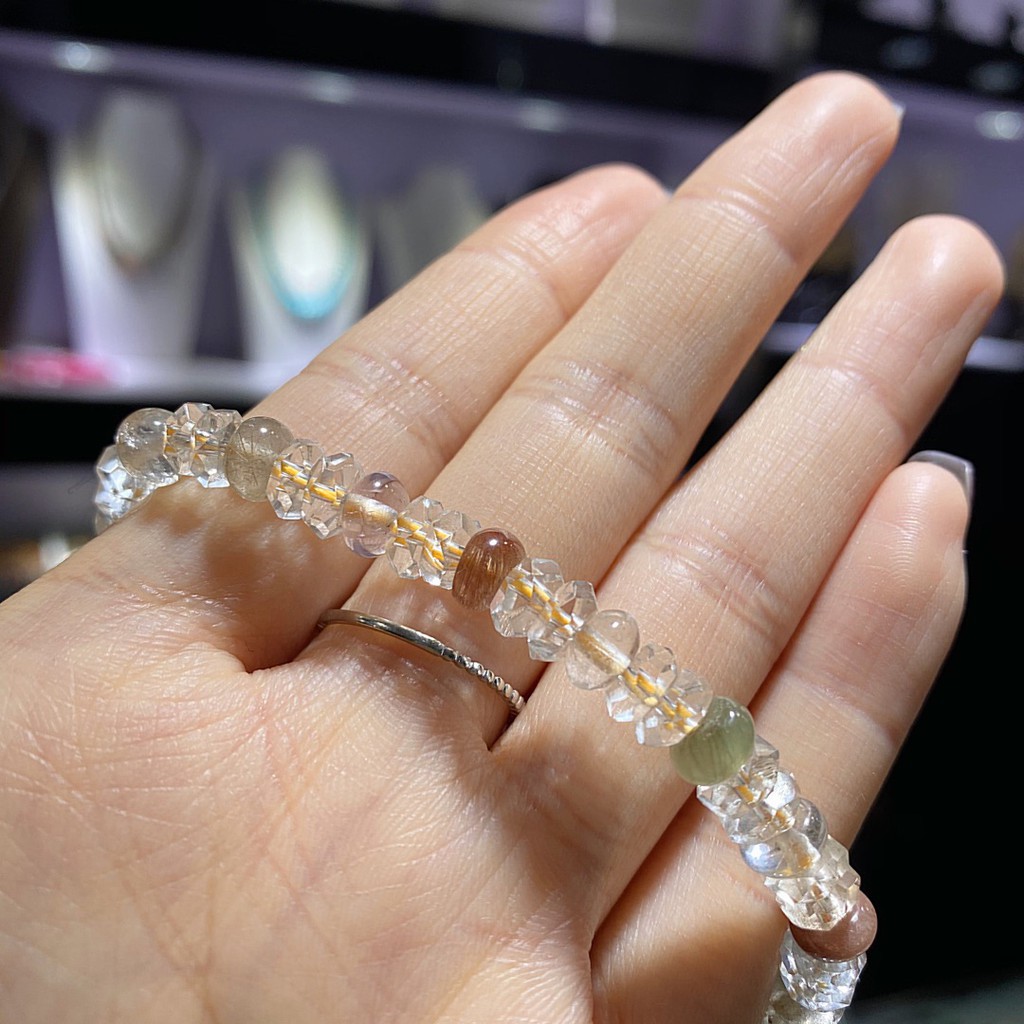 Vòng Tay Đính Đá Topaz Trắng Tự Nhiên 110875123 Cho Nữ