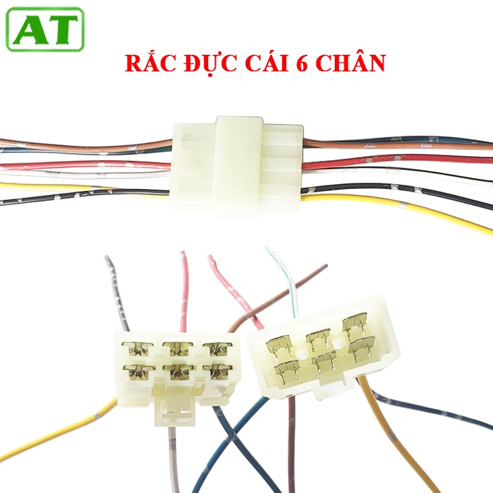 Giắc Đực Cái 6 Chân Nối Điện Ô Tô – Jack Kết Nối Đực Cái 6 Chân To