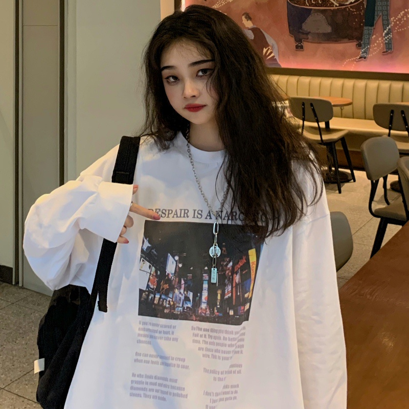 Áo sweater cổ tròn tay dài phong cách Hàn Quốc trẻ trung | BigBuy360 - bigbuy360.vn