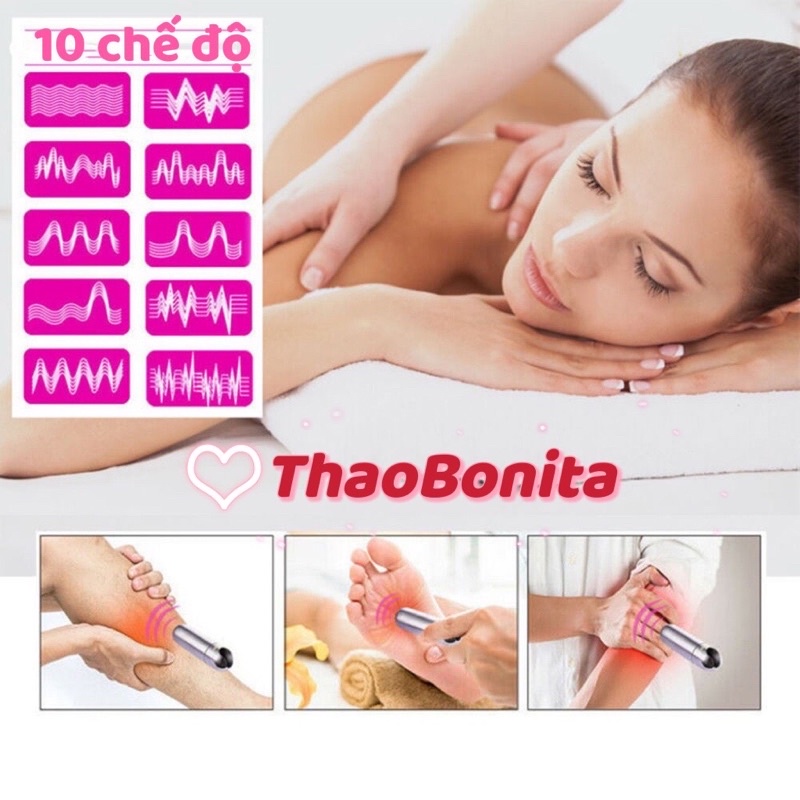 Máy massage mắt mini cao cấp cầm tay, chống đau mỏi cơ 10 chế độ. Pin sạc USB. SHIP HOẢ TỐC SG ThaoBonita