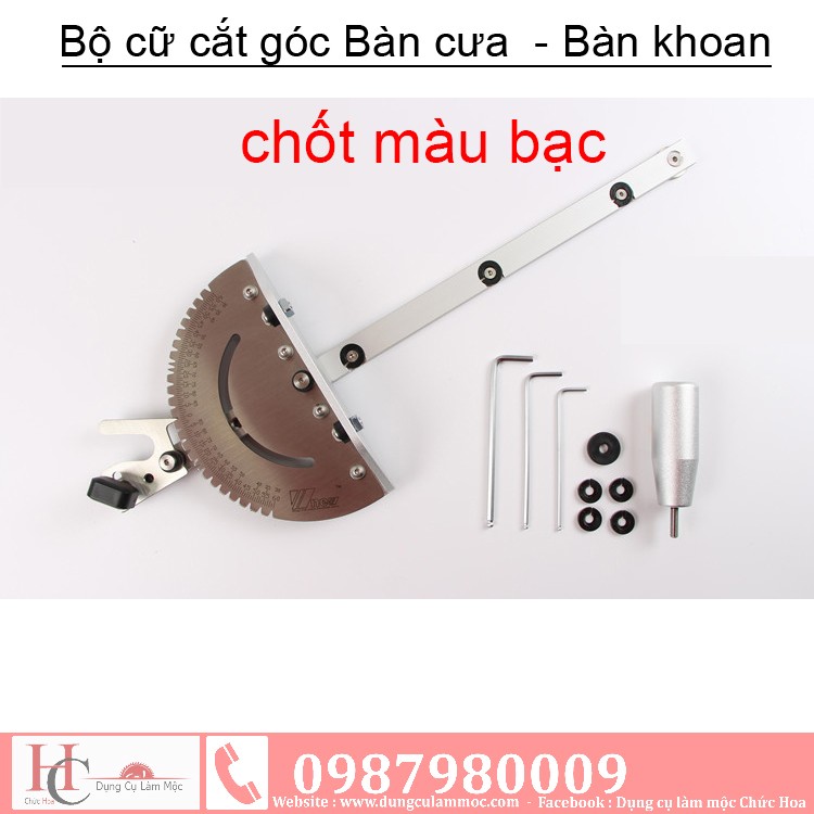 [Hàng Hot] Bộ cữ cắt góc bàn cưa - chốt bạc  bản rút gọn ( CAO CẤP)