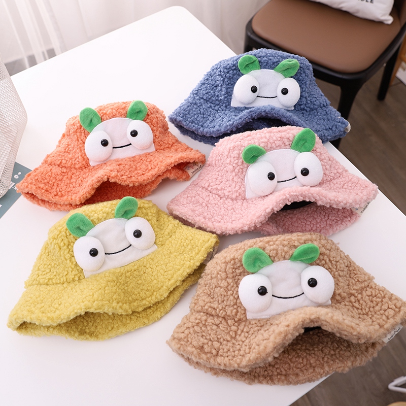 Mũ bucket hoạ tiết hoạt hình phong cách Hàn Quốc dành cho trẻ em