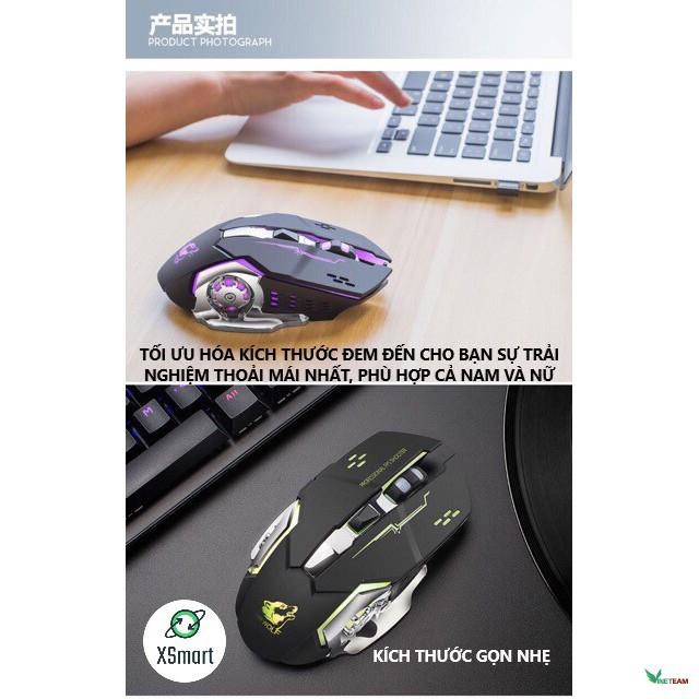 Chuột không dây chuyên GAME Wolf X8 PRO NÂNG CẤP Wireless 2.4GHz SIÊU NGẦU, Tự động đổi màu sắc -dc2867