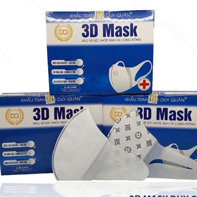 Thùng Khẩu Trang 3D Mask Duy Quân Công Nghệ Dập Nhật Bản ( Thùng 50 Hộp ) - Hàng Chính Hãng