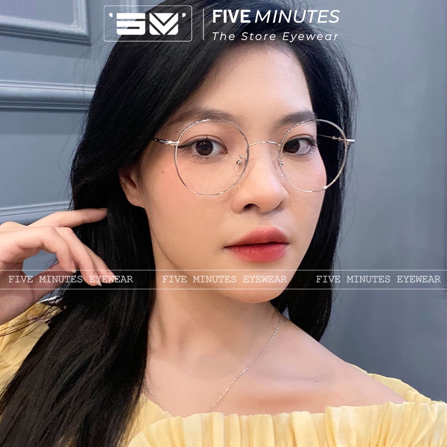 Gọng kính cận nam nữ, chất liệu kim loại mảnh dáng tròn Nobita 72325 Siêu hot
