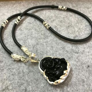 Vòng cổ đá núi lửa bọc bạc ta s999