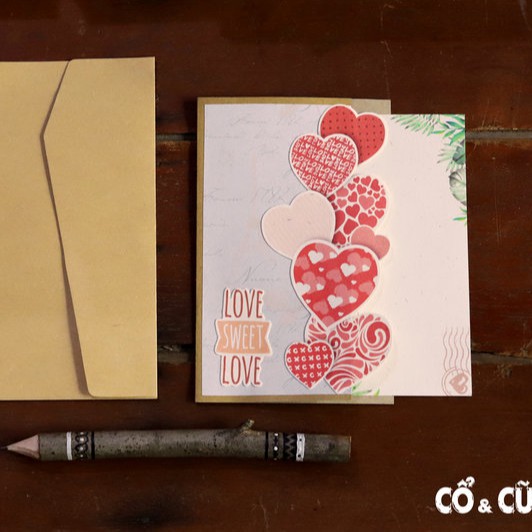 Thiệp Vintage Handmade Ý Nghĩa Tặng Sinh Nhật, Valentine, 8/3
