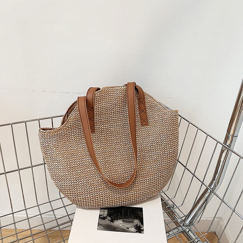 Túi cói đeo vai IELGY sức chứa lớn thời trang cho nữ