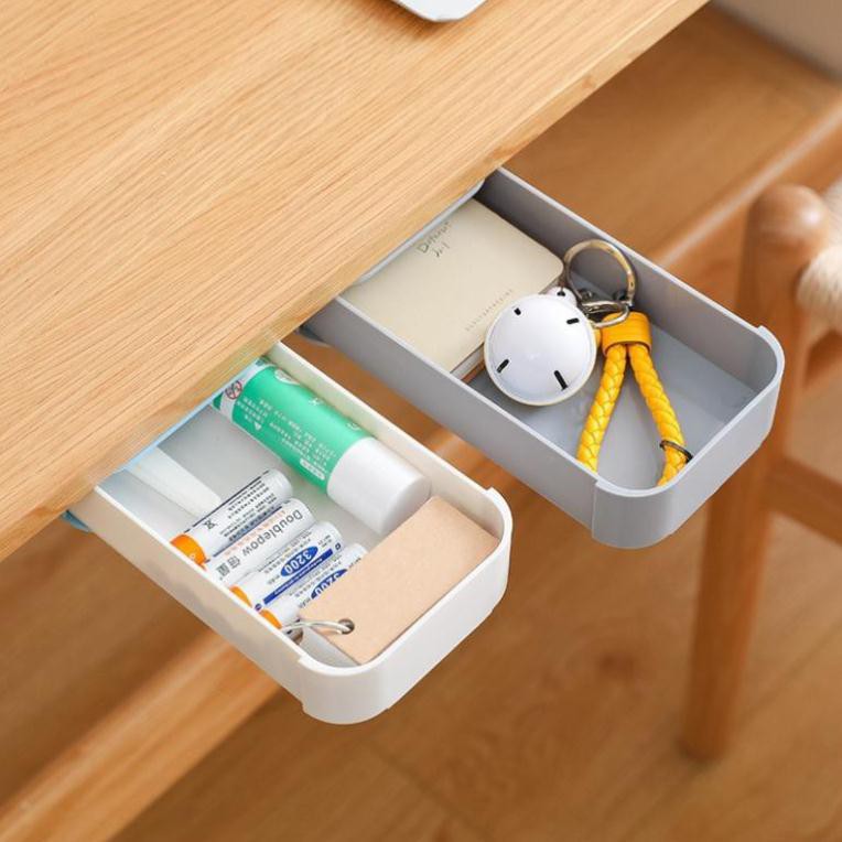 ⚡ĐỘC ĐÁO⚡Hộc Dán Ngăn Bàn, Ngăn Kéo Bàn Mini Để Văn Phòng Phẩm, Lưu Trữ Đồ Tiện Ích