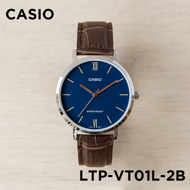 Đồng hồ nữ dây da Casio chính hãng Anh Khuê LTP-VT01L-2BUDF (34mm)