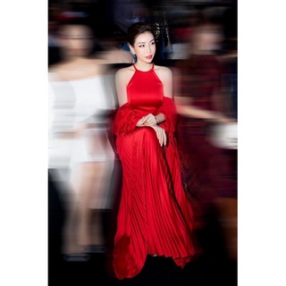 maxi  yếm lụa trễ vai