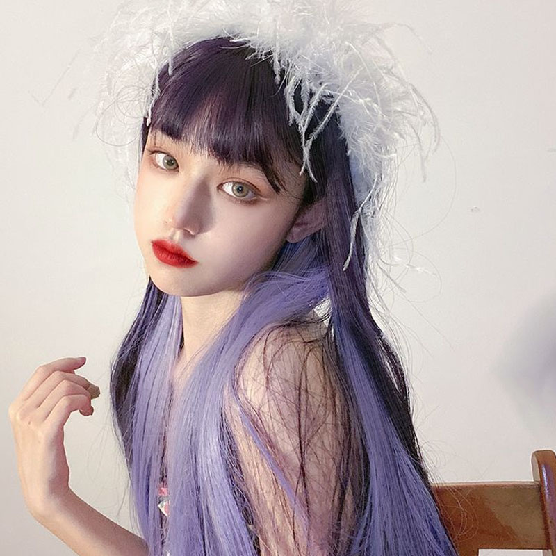 Tóc giả nối dài thẳng màu trơn không đường may hợp thời trang