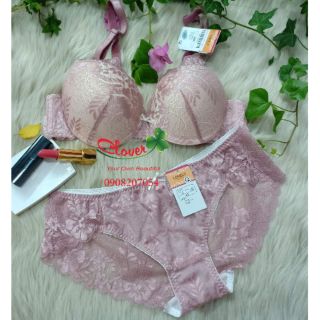 Bộ đồ lót ren nâng ngực ( mua áo tặng quần) hiệu Lovely