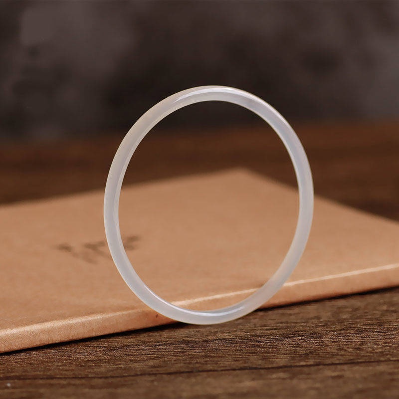 Vòng Đeo Tay Chalcedony Tự Nhiên Siêu Mỏng Phong Cách Trung Hoa Cho Nữ