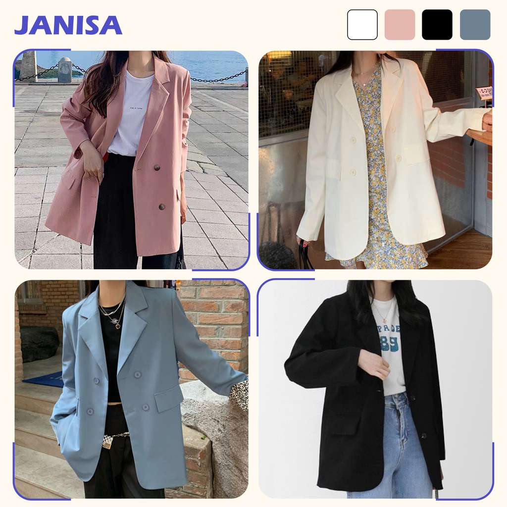 Áo blazer nữ tay dài dáng rộng công sở ulzzang bigsize JANISA AK08