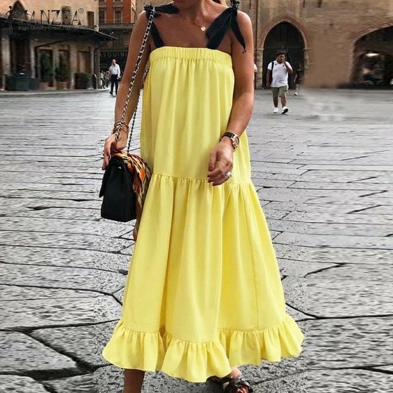 Dầm Dài Zanzea Màu Trơn Thời Trang Nữ Tính | BigBuy360 - bigbuy360.vn