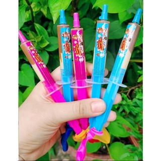 1 ỐNG kẹo socola sữa đùn hình ống tiêm kèm bong bóng