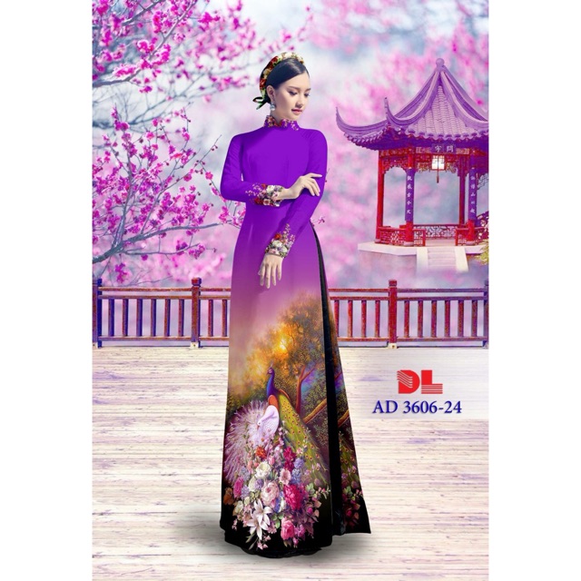 Vải Áo Dài Tằm Ý/ Lụa Nhật Chim Công Phượng