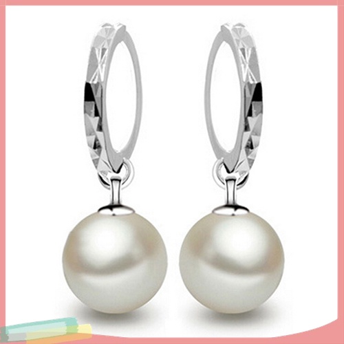 Đôi Khuyên Tai HìNh VòNg TròN PhốI HạT NgọC Trai Giả ThờI Trang Cho Nữ