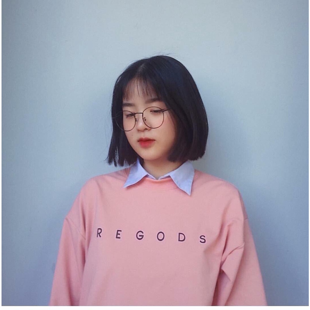 Áo nỉ sweater hoạ tiết hình màu hồng Forgirl dáng rộng