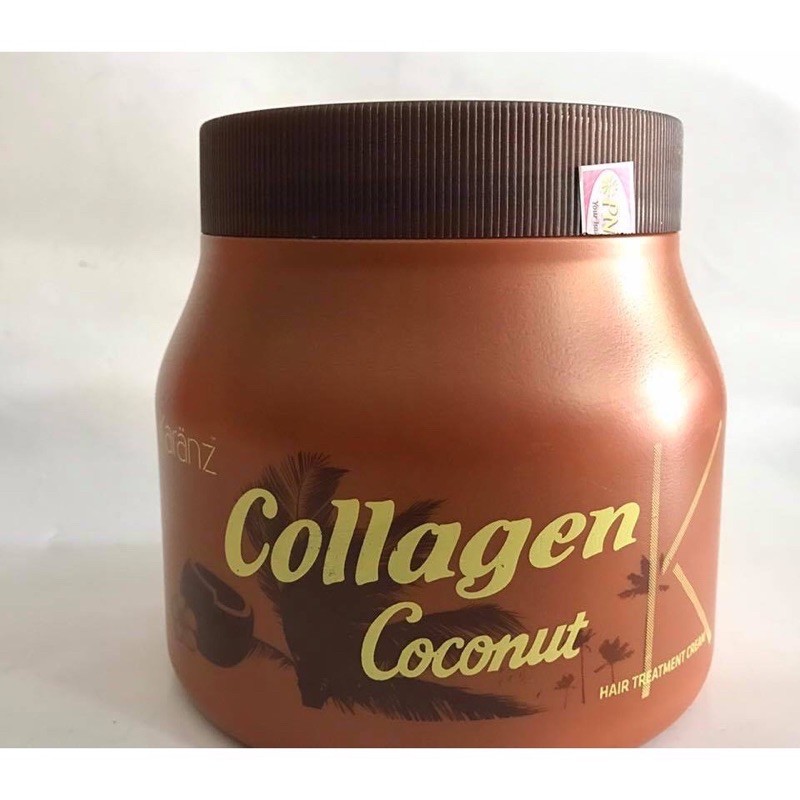 Hấp dầu kem ủ tóc Collagen Karanz dừa lùn màu nâu 1000ml