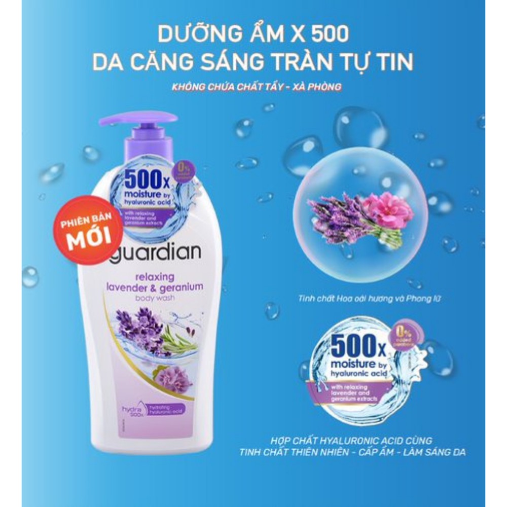 Sữa tắm Guardian thư giãn Hoa Oải Hương và Phong Lữ 1000ml