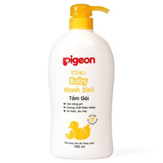 Tắm gội Trẻ em Pigeon 700ml date mới