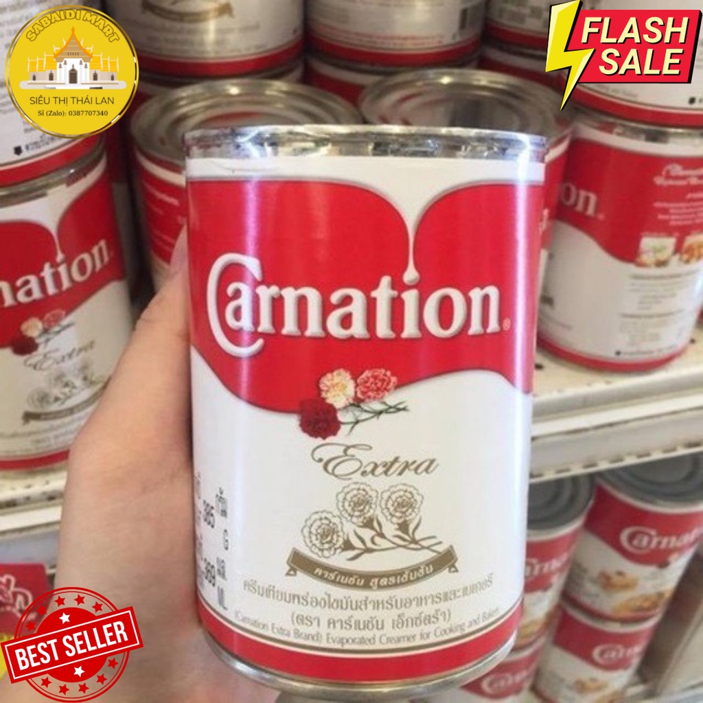 [HOẢ TỐC HN] Sữa Béo Không Đường Sữa Loãng Sữa Nước Không Đường Carnation Thái Lan - 385G