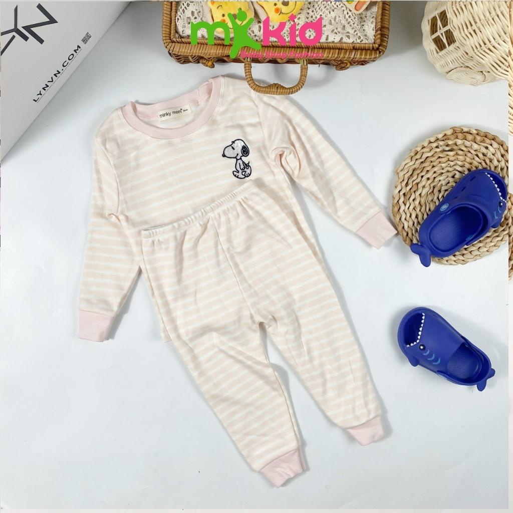 Bộ Cotton Dài Tay Cho Bé  Bộ Minky Mom Dài Tay Thu Đông  Cho Bé Trai Bé Gái Với Họa Tiết Siêu Dễ Thương