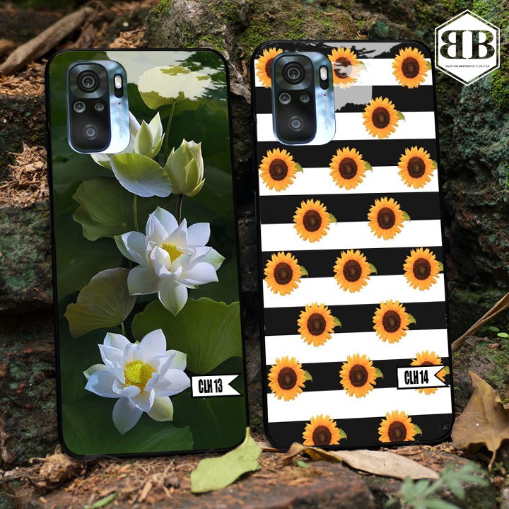 Ốp lưng kính cường lực Xiaomi Redmi Note 10 hình hoa hồng bao đẹp,bao phê