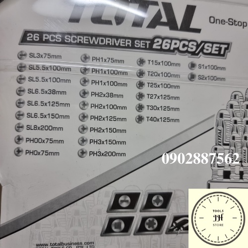 Bộ tua vít đa năng 26 chi tiết Total THTDC252601