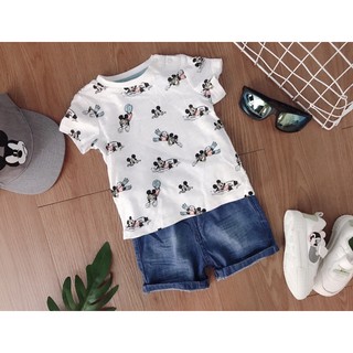 Set bộ thun mickey quần jean sz 3-24M